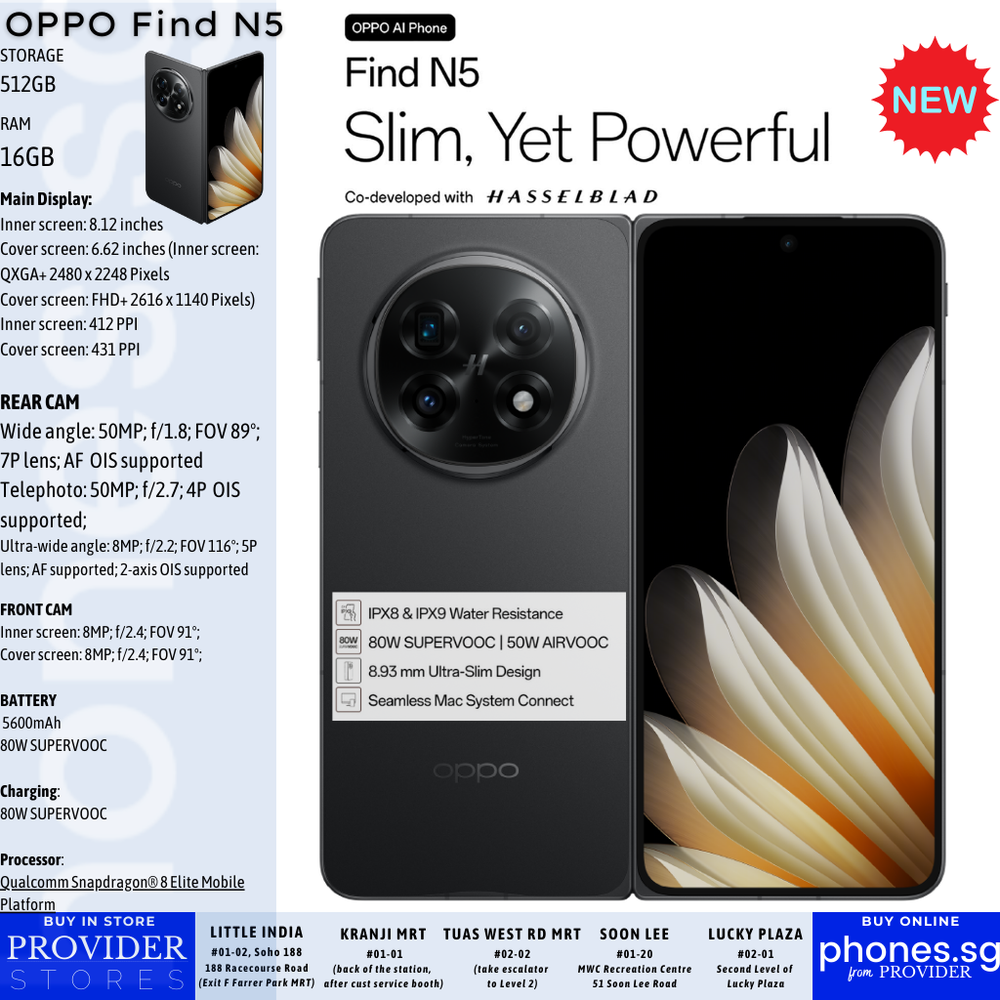 Oppo Find N5 5G (16GB RAM/ 512GB Storage / 50MP OIS/ 50MP